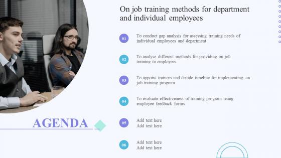 Agenda On Job Training Methods For Department And Individual Employees