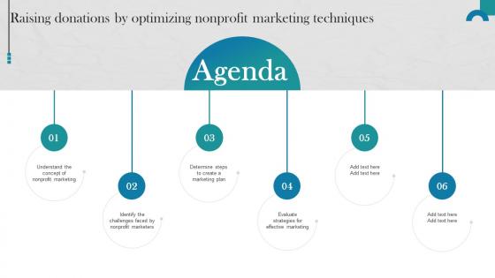 Agenda Raising Donations By Optimizing Nonprofit Marketing Techniques MKT SS V