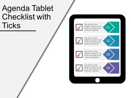 Agenda tablet checklist with ticks