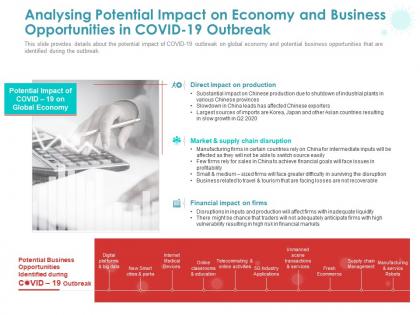 Analysing potential impact on economy and business opportunities in covid 19 outbreak