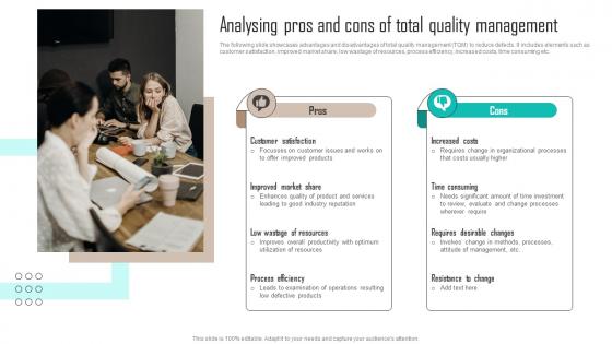 Analysing Pros And Cons Of Total Quality Management Implementing Latest Manufacturing Strategy SS V