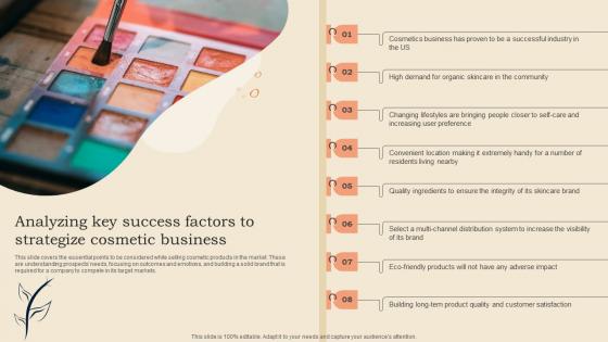 Analyzing Key Success Factors To Strategize Cosmetic Business Cosmetic Shop Business Plan BP SS