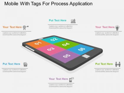 Apt mobile with tags for process application flat powerpoint design