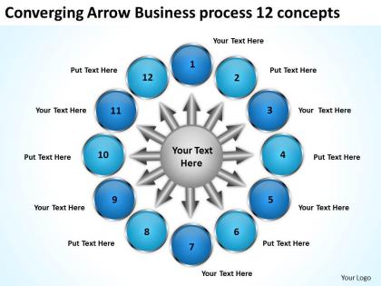 Arrow business powerpoint theme process 12 concepts cycle slides