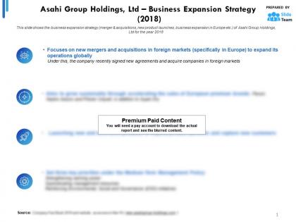 Asahi group holdings ltd business expansion strategy 2018