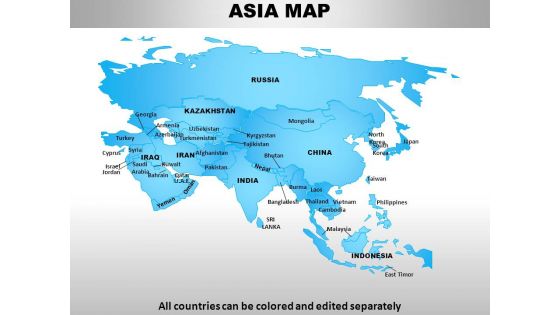 Asia continents powerpoint maps