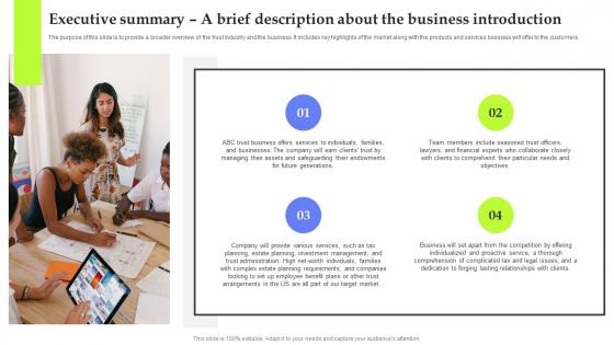 Asset Management Start Up Executive Summary A Brief Description About The Business BP SS