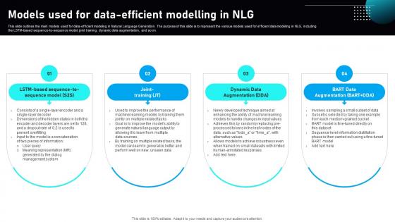 Automated Narrative Generation Models Used For Data Efficient Modelling In NLG