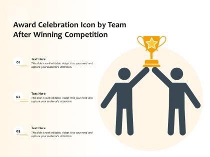 Award celebration icon by team after winning competition