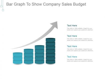 Bar graph to show company sales budget example of ppt