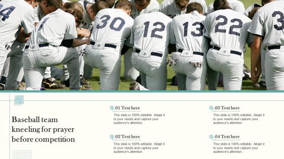 Baseball Team Kneeling For Prayer Before Competition