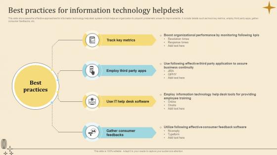 Best Practices For Information Technology Helpdesk