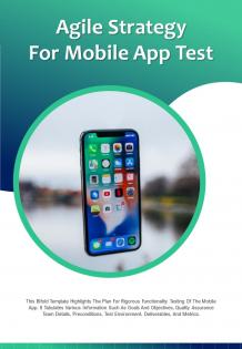 Bi fold agile strategy for mobile app test document report pdf ppt template