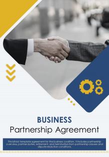 Bi fold business partnership agreement document report pdf ppt template