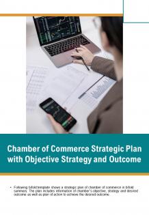 Bi fold chamber of commerce strategic plan with objective strategy and outcome pdf ppt template one pager