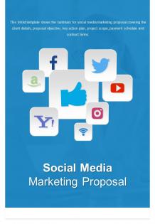 Bi fold social media marketing proposal document report pdf ppt template one pager