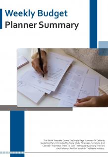 Bi fold weekly budget planner summary document report pdf ppt template