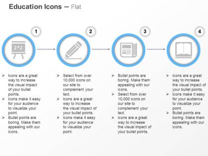 Blackboard pencil calculator book ppt icons graphics