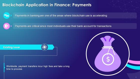 Blockchain For Payment Financial Services Training Ppt