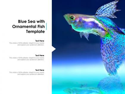 Blue sea with ornamental fish template