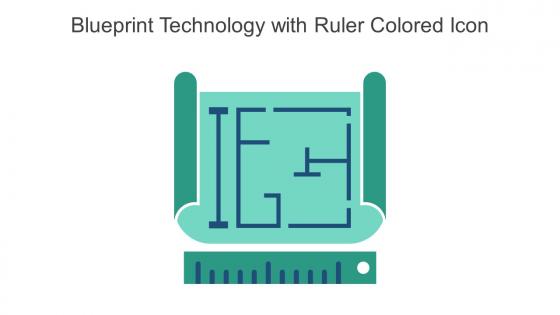 Blueprint Technology With Ruler Colored Icon In Powerpoint Pptx Png And Editable Eps Format