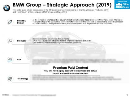 Bmw group strategic approach 2019