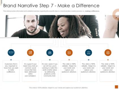 Brand narrative step 7 make a difference elements and types of brand narrative structures ppt tips