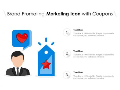 Brand promoting marketing icon with coupons