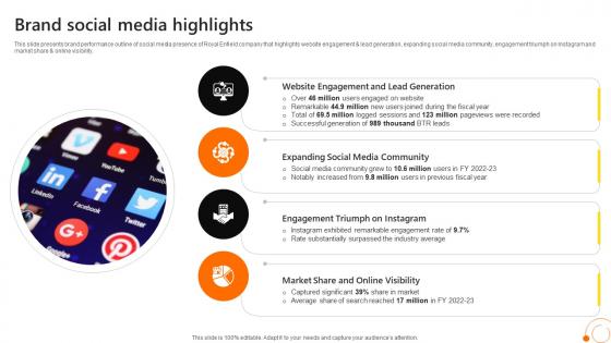 Brand Social Media Highlights Motorcycle Manufacturing Company Profile CP SS V