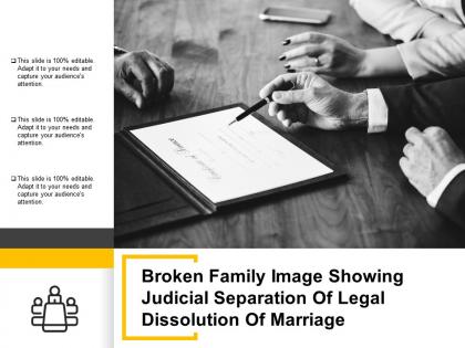 Broken family image showing judicial separation of legal dissolution of marriage