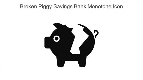 Broken Piggy Savings Bank Monotone Icon In Powerpoint Pptx Png And Editable Eps Format