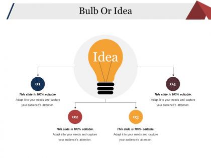 Bulb or idea powerpoint slide information