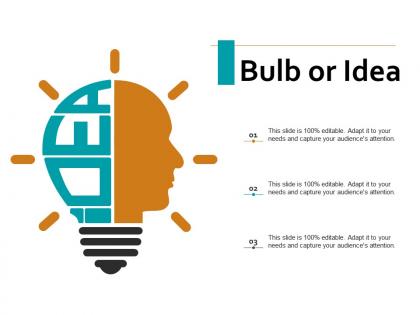 Bulb or idea technology ppt powerpoint presentation summary objects