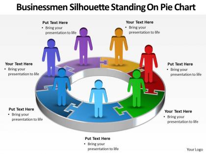 Busines men silhouettes diagram powerpoint templates 8