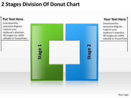 Business charts 2 stages division of donut powerpoint templates