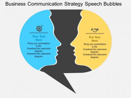 Business communication strategy speech bubbles flat powerpoint design