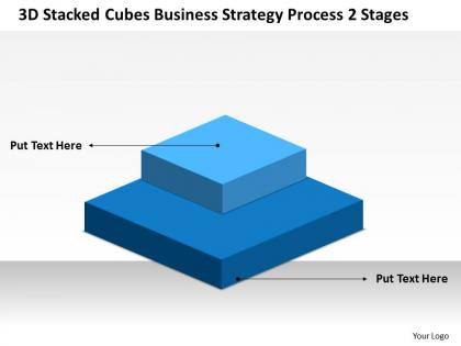 Business diagrams templates stacked cubes strategy process-2 stages powerpoint