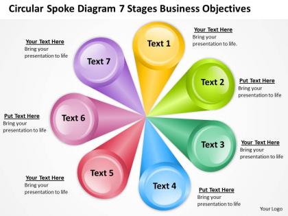 Business flowchart stages objectives powerpoint templates ppt backgrounds for slides