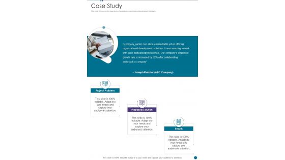 Business Improvement Strategy Proposal Case Study One Pager Sample Example Document