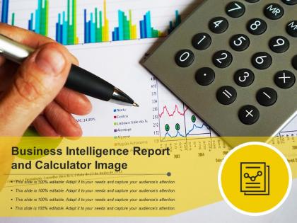 Business intelligence report and calculator image