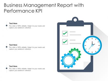 Business management report with performance kpi