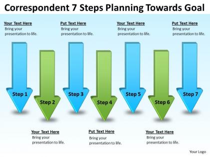 Business model diagrams steps planning towards goal powerpoint templates ppt backgrounds for slides