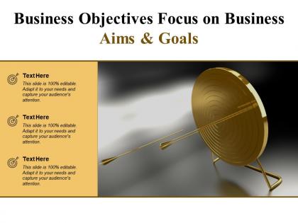 Business objectives focus on business aims and goals