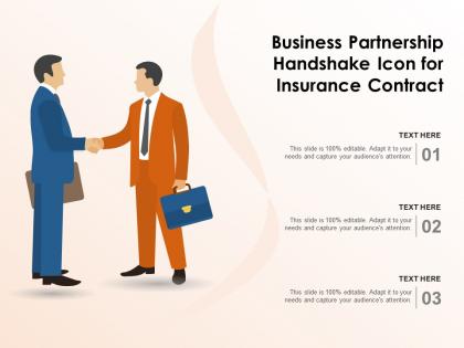 Business partnership handshake icon for insurance contract