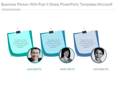 Business person with post it notes powerpoint templates microsoft