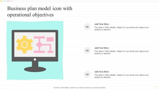 Business Plan Model Icon With Operational Objectives