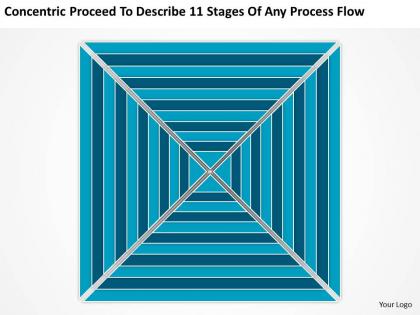 Business power point concentreic procee to describe 11 stages of any process flow powerpoint slides