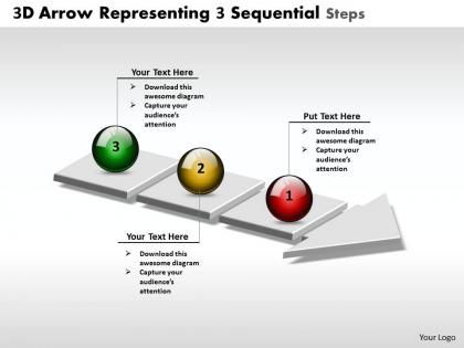 Business powerpoint templates 3d arrow representing sequential steps sales ppt slides