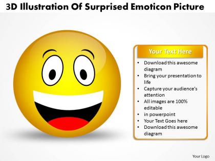 Business powerpoint templates 3d illustration of surprised emoticon picture sales ppt slides