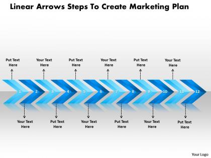 Business powerpoint templates linear arrows steps to create marketing plan sales ppt slides